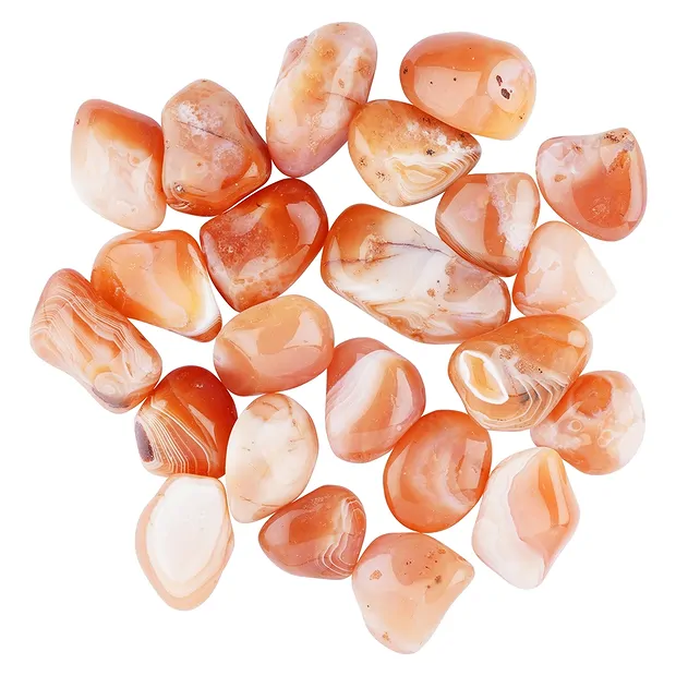 Piedras rodadas cornalina (en bandas), 3.0 - 4.5cm (XL) | Marco Schreier