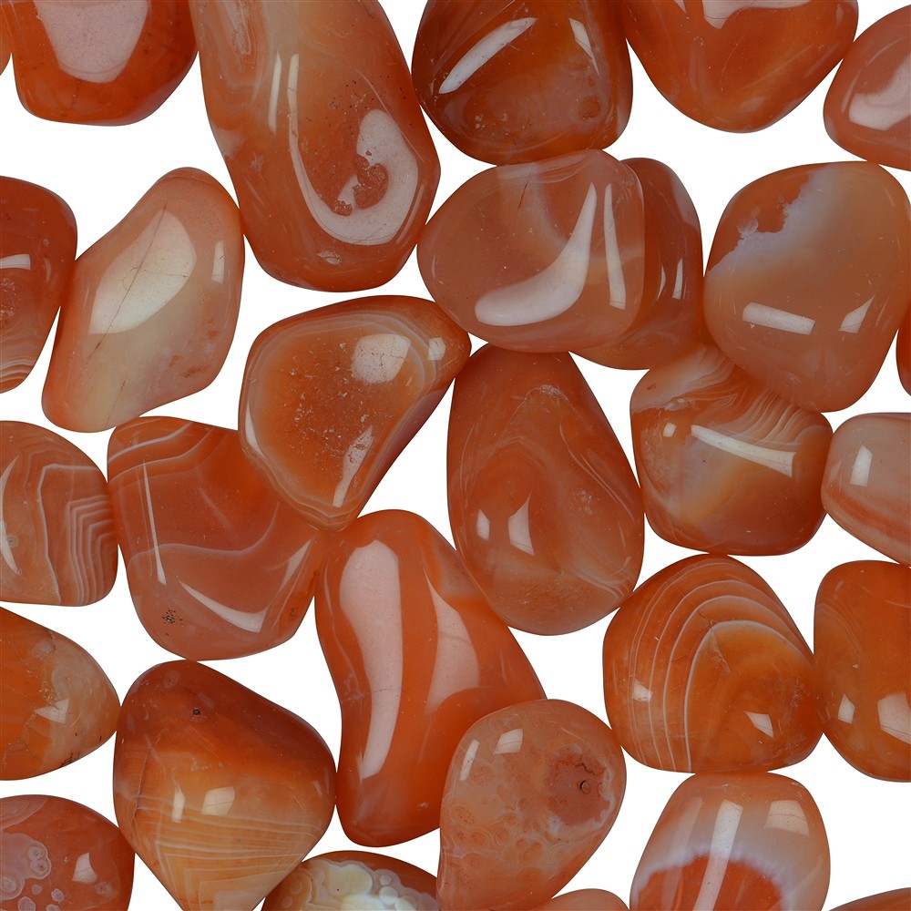 Piedras rodadas cornalina (en bandas), 1.8 - 2.8cm (M) | Marco Schreier