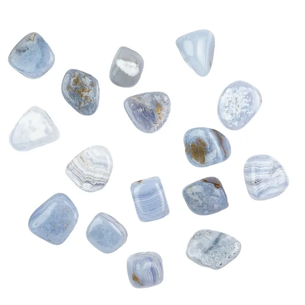 Pierres roulées Calcédoine (bleu), 2,5 - 3,0cm (L) | Marco Schreier