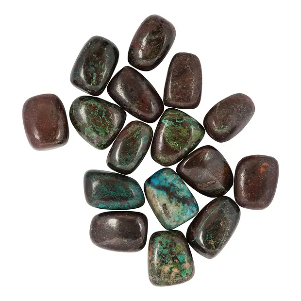 Tumbled Stones Chrysocoll-Cuprite (stab.), 2,8 - 3,2cm (XL) | Marco Schreier