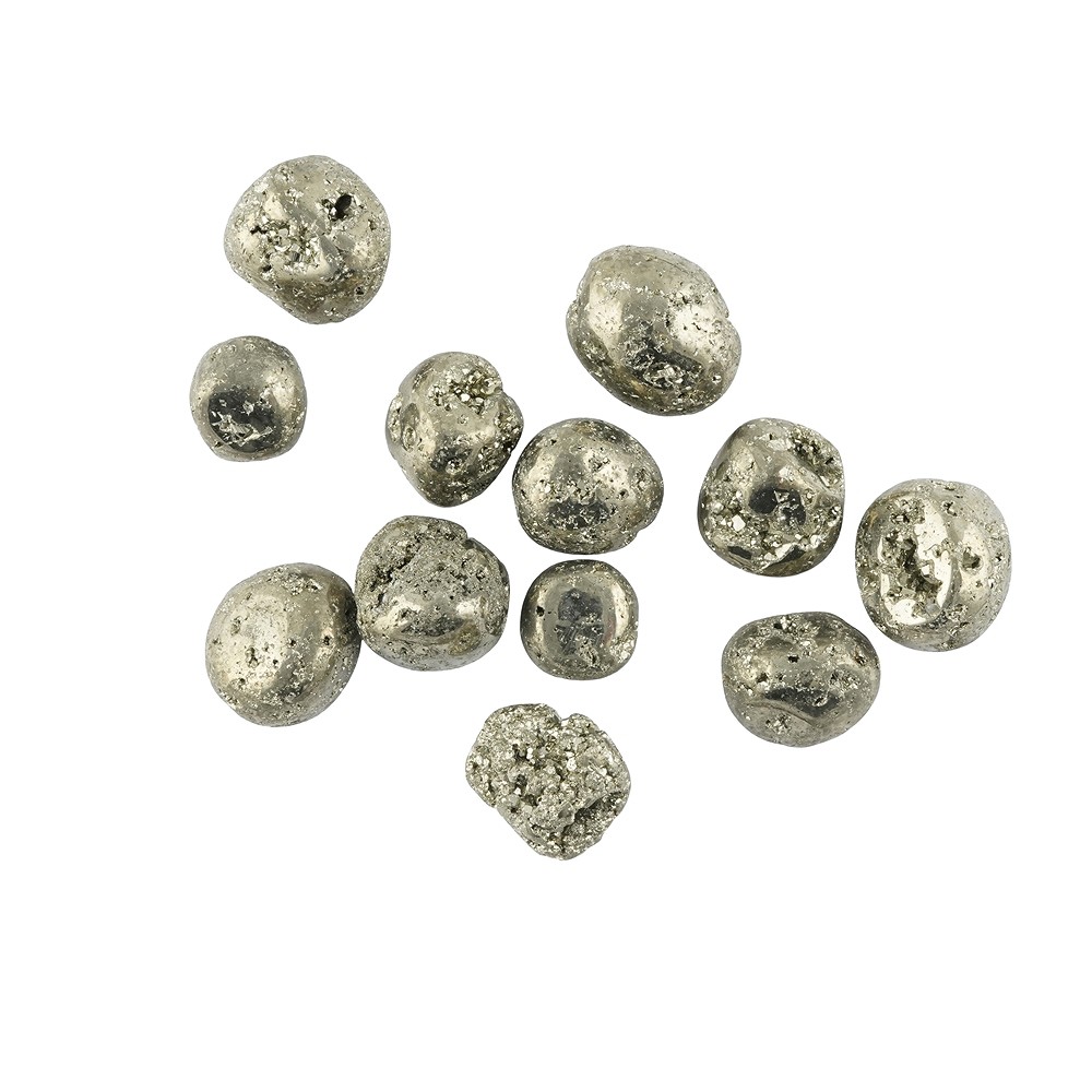 Tumbled Stones Pyrite with crystals, 2,8 - 3,2cm (XL) | Marco Schreier