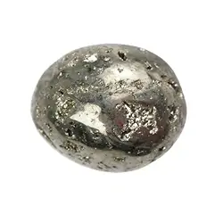 011240202 Pietra burattata Pirite con cristalli, 2,8 - 3,2 cm (XL) | Marco Schreier