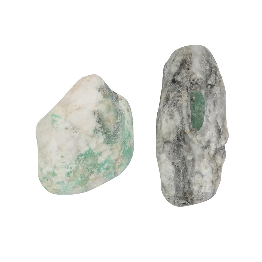 Emerald in Matrix tumbled stones, 2.5 - 3.5 cm (L) | Marco Schreier