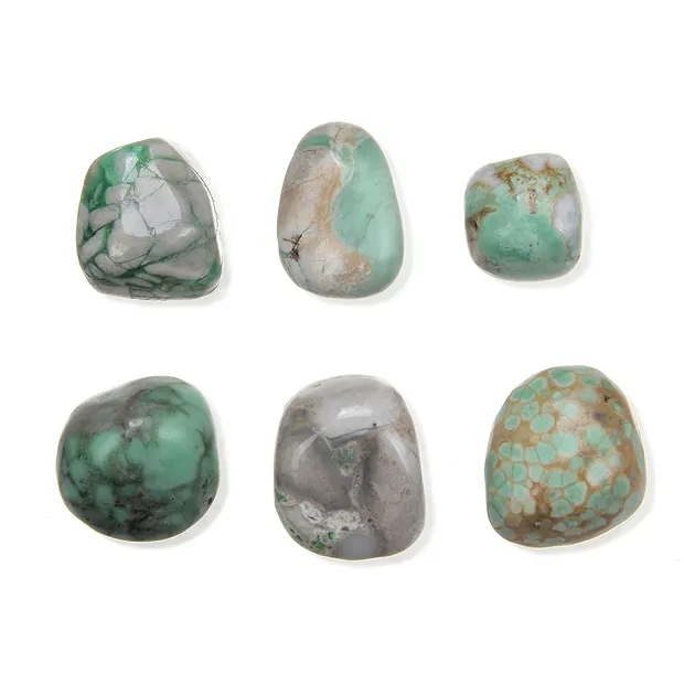 Pierres roulées Variscite en matrice, 1,5 - 2,0cm (M) | Marco Schreier