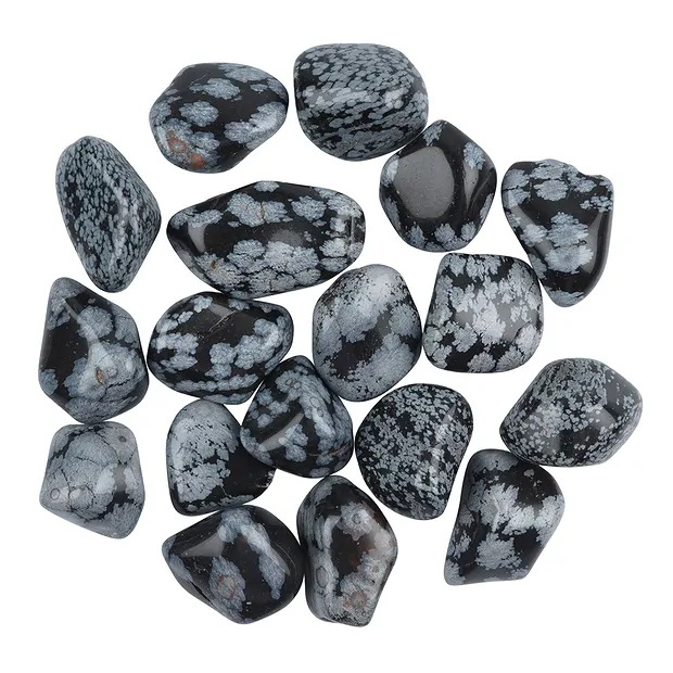 Obsidian Tumbled Stones (Snowflake), 3.0–3.5 cm (XL) | Marco Schreier