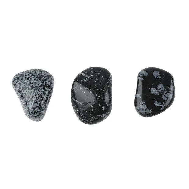 Pierres roulées en Obsidienne (flocon de neige), 2,5 à 3,5 cm (L) | Marco Schreier