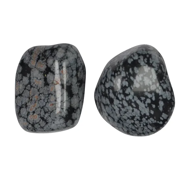 Trommelsteine Obsidian (Schneeflockenobsidian), 2,5 - 3,5cm (L) | Marco Schreier