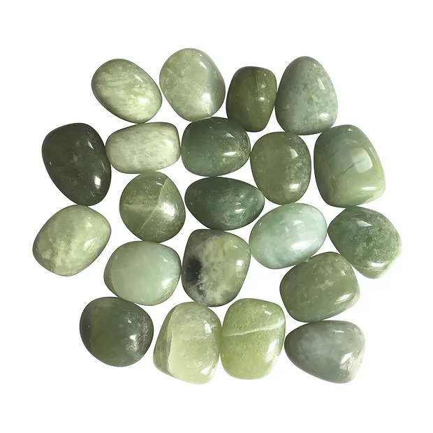 Pierres roulées Serpentine ("Jade de Chine"), 2,6 - 3,1cm (L) | Marco Schreier