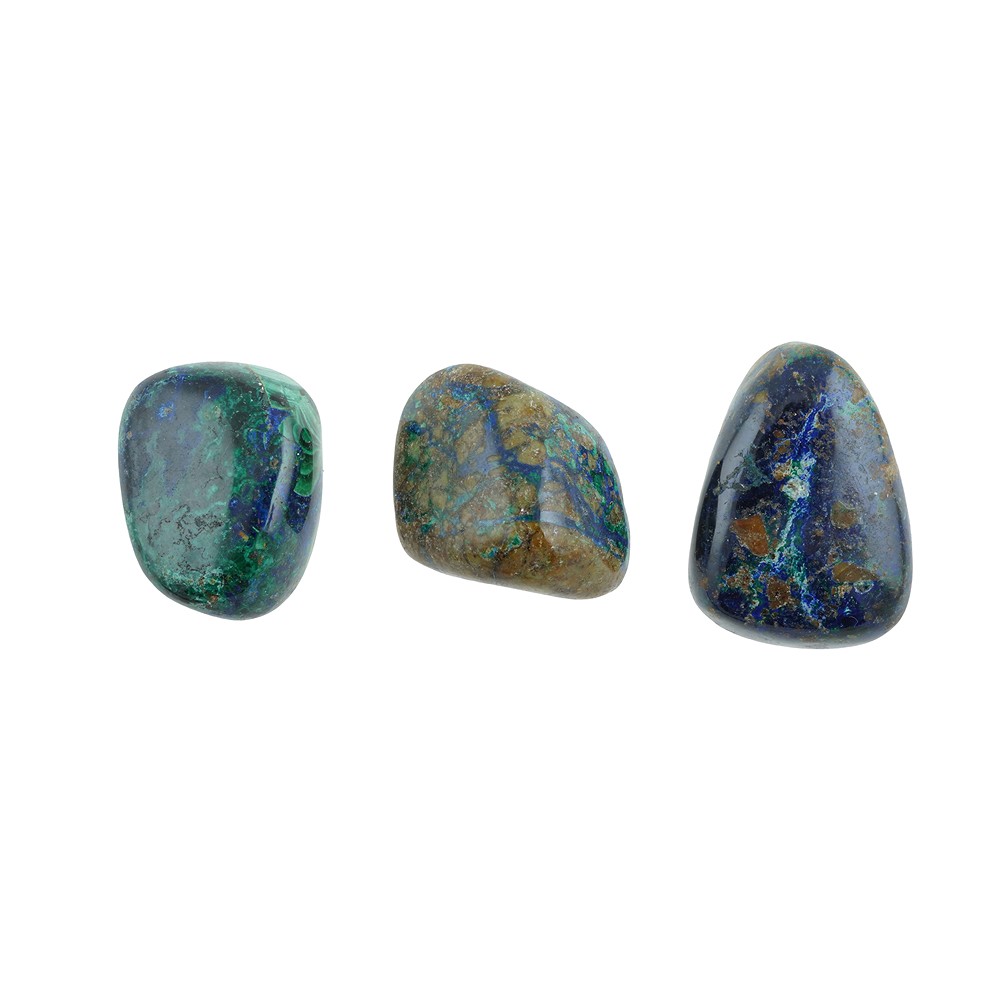 Pietre burattate Azurite-Malachite (stab.), 2,0 - 2,8 cm | Marco Schreier
