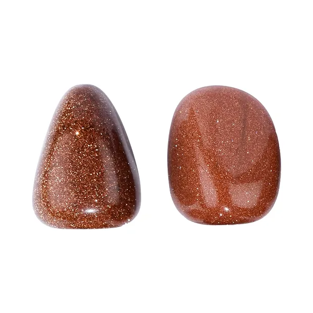 Tumbled Stones Gold stone brown (synth. Glass), 2,2 - 2,7cm (L) | Marco Schreier