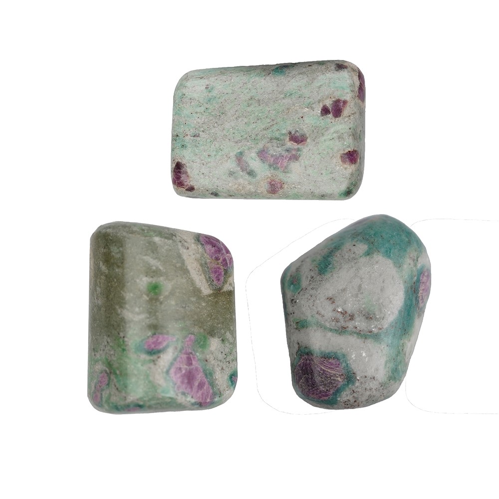 Pietra burattata Fuchsite con Rubino (stab.), 2,5 - 3,5 cm (XL) | Marco Schreier