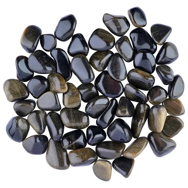 Trommelsteine Obsidian (Goldglanzobsidian), 2,5 - 3,0cm (L) | Marco Schreier