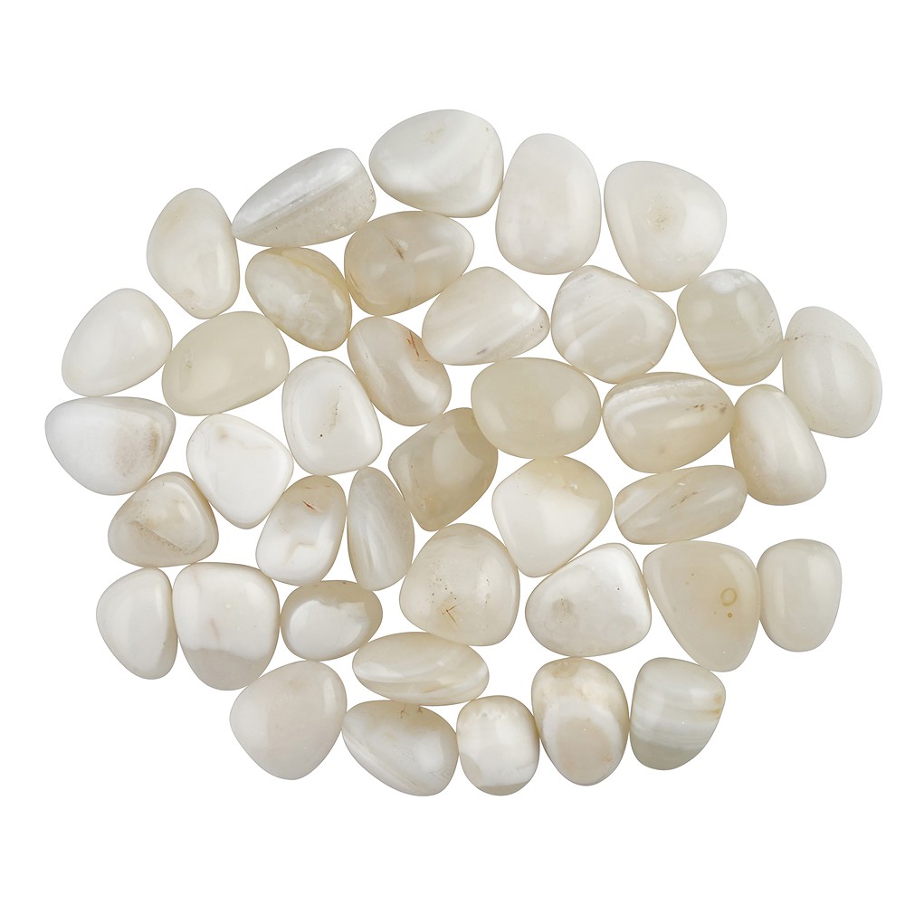 Pierres roulées Agate (blanche), 2,5 - 3,0cm (L) | Marco Schreier