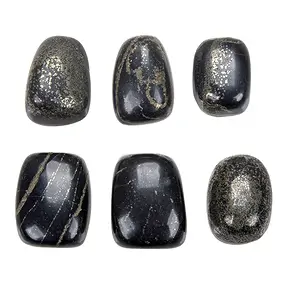 Tumbled Stones Pyrite in slate, 2,8 - 3,2cm (XL) | Marco Schreier