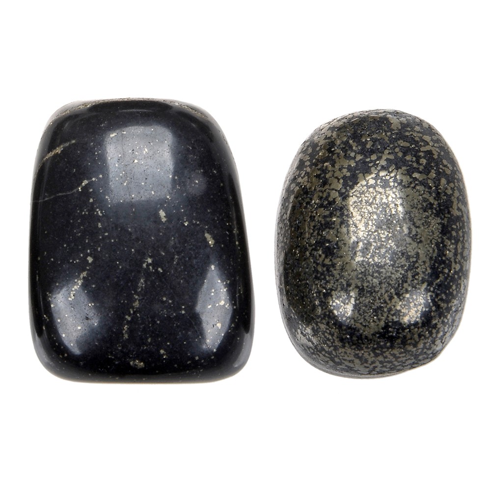 Tumbled Stone Pyrite in slate, 2,0 - 2,5cm (L) | gems, healing stones & jewelry