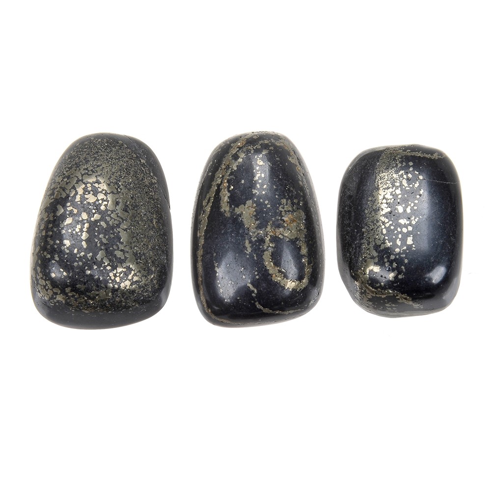 Pierres roulées Pyrite en ardoise, 1,8 - 2,2cm (M) | Marco Schreier