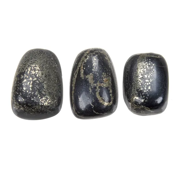 Tumbled Stone Pyrite in slate, 1,8 - 2,2cm (M) | gems, healing stones & jewelry