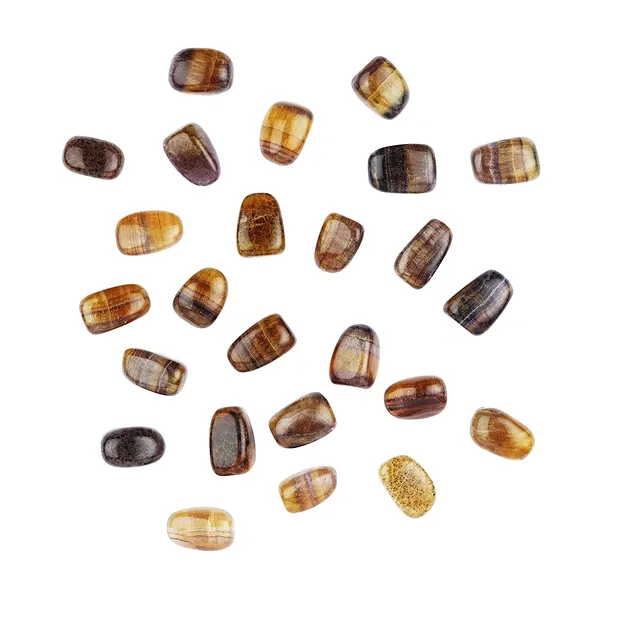 Trommelsteine Fluorit (gelb gebändert), 2,2 - 2,7cm (L) | Marco Schreier