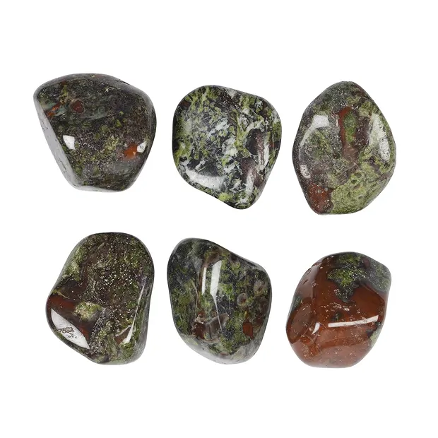 Pierres roulées en quartzite Épidote (pierre de dragon), 2,0 - 2,3cm (M) | Marco Schreier