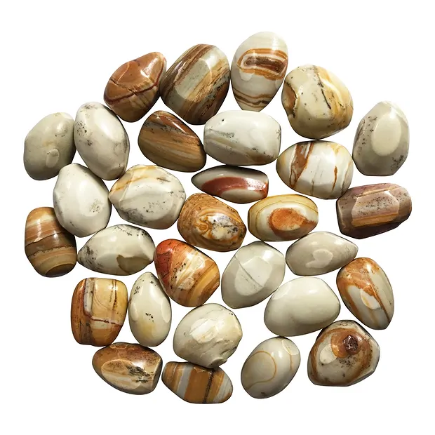 Trommelsteine Abendrot-Rhyolith, 2,8 - 3,2cm (L), facettiert | Marco Schreier