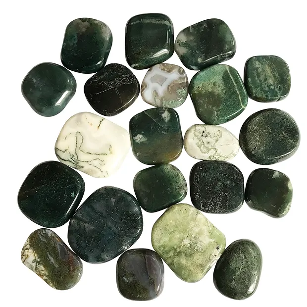 Smooth Stones Moss Agate B | minerals wholesale - gems, healing stones & jewelry