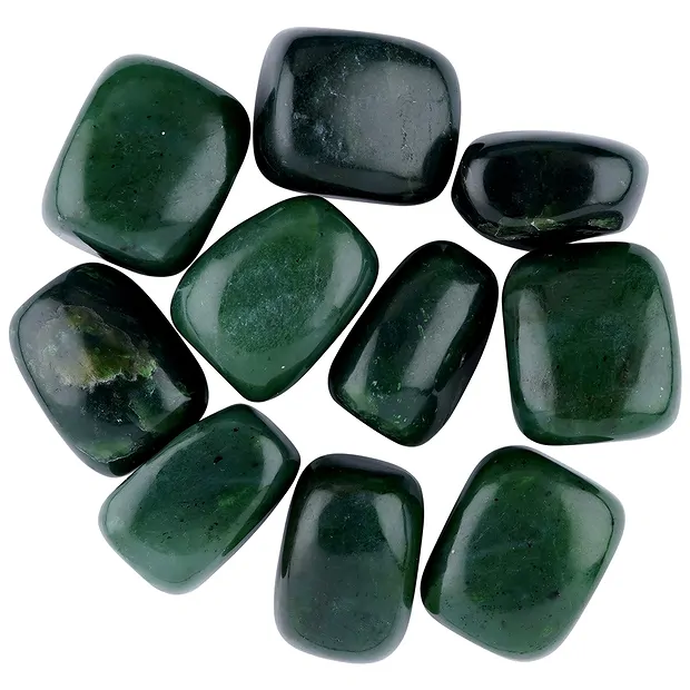 Trommelsteine Nephrit, 3,2 - 3,8cm (Jumbo) | GH Edelsteine, Heilsteine & Schmuck