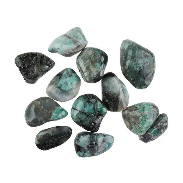 Emerald Tumbled Stones in Matrix, 4.0–6.0 cm | wholesaler gems & healing stones