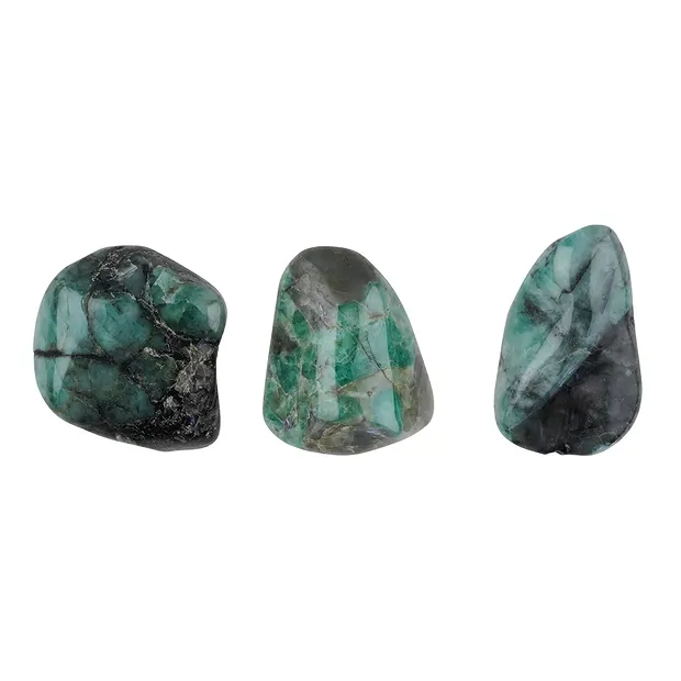 Emerald Tumbled Stones in Matrix, 4.0–6.0 cm | wholesaler gems & healing stones
