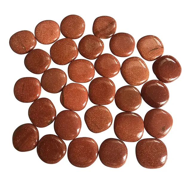 Smooth Stones Gold stone brown (synth. Glass) | wholesaler gems & healing stones