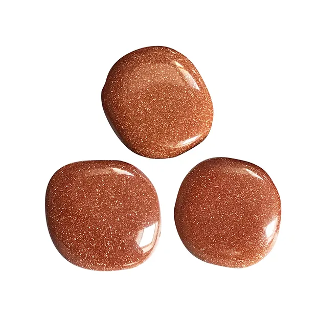 Smooth Stones Gold stone brown (synth. Glass) | wholesaler gems & healing stones
