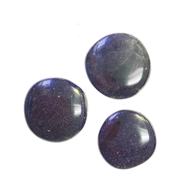 Smooth Stones Gold stone violet (synth. Glass) | gems, healing stones & jewelry