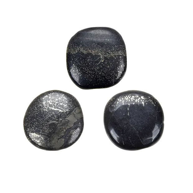 Smooth Stone Pyrite in slate | wholesale supplier gems, healing stones & jewelry