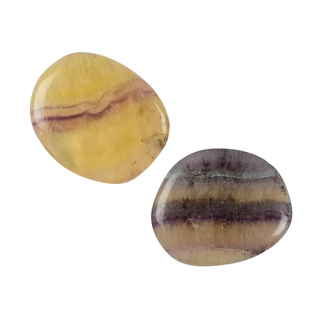 Smooth Stones Fluorite (yellow banded) | Schreier gems, healing stones & jewelry