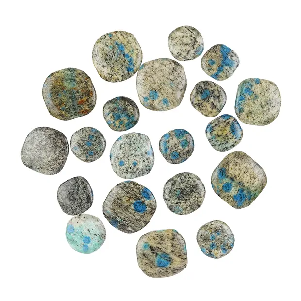 Pietra disco K2 (Azurite in Gneiss) | Gemme Schreier, pietre curative e gioielli