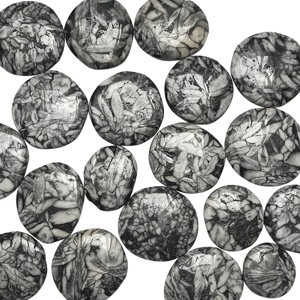 Scheibensteine Pinolith (Eisblumen-Magnesit) | Edelsteine, Heilsteine & Schmuck