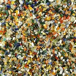 0300011 Bunte Mischung Trommelsteine,  01 - 02mm lang (C3), Afrika, 1kg | Marco Schreier