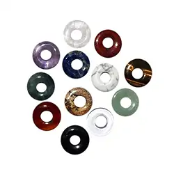 0400090019 24 gemischte Donuts, rund, 15mm | Großhändler Edelsteine, Heilsteine & Schmuck