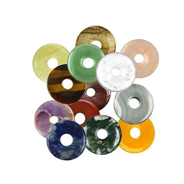 24 mixed donuts, round, 20mm | wholesale supplier gems, healing stones & jewelry