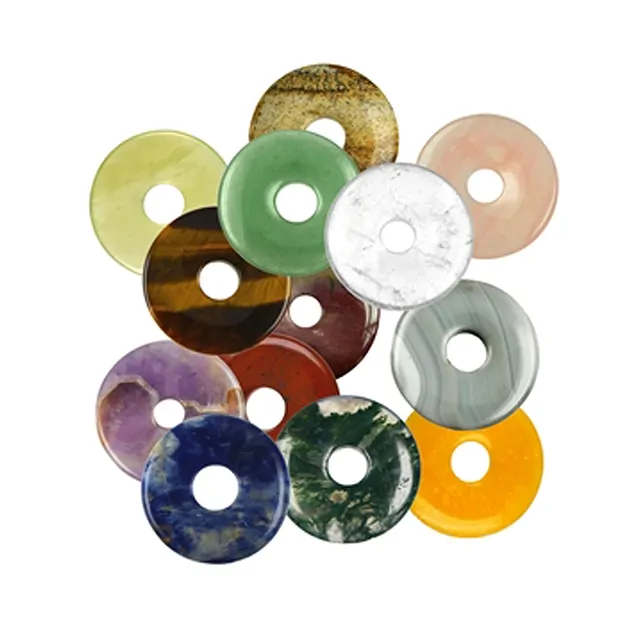24 gemischte Donuts, rund, 30mm | Großhändler Edelsteine, Heilsteine & Schmuck