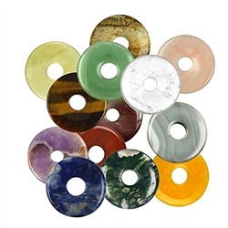 0400090048 24 ciambelle miste, rotonde, 40 mm | Gemme Schreier, pietre curative e gioielli