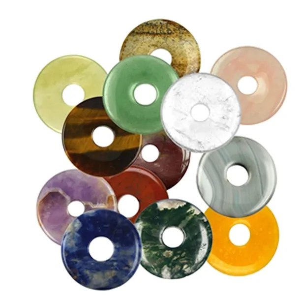 24 mixed donuts, round, 40mm | wholesale supplier gems, healing stones & jewelry