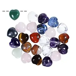 0400090625 25 corazones abombados perforados, 2,5 cm, tipos de piedra mixtos | Marco Schreier