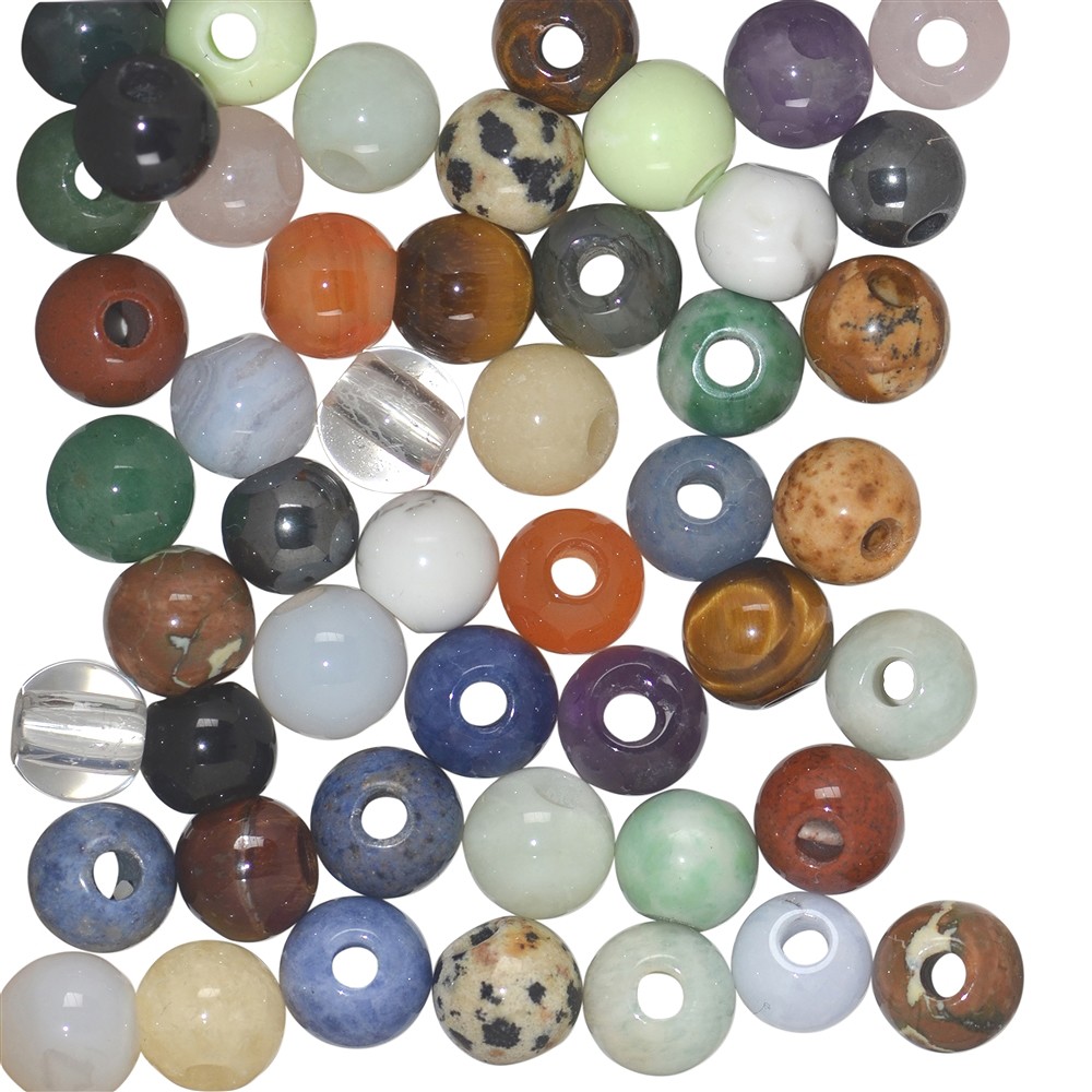 50 balls mixed drilled, 06mm | wholesale supplier gems, healing stones & jewelry