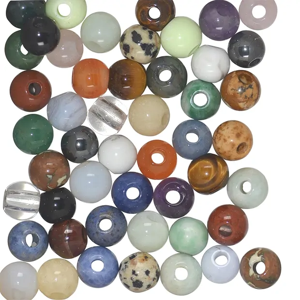 50 Kugeln gemischt gebohrt, 12mm | Großhändler Edelsteine, Heilsteine & Schmuck