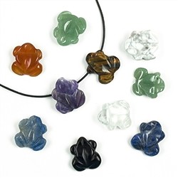 0400093531 Frog mixed stones drilled, 2.5cm (10 pcs./ PU) | gems, healing stones & jewelry