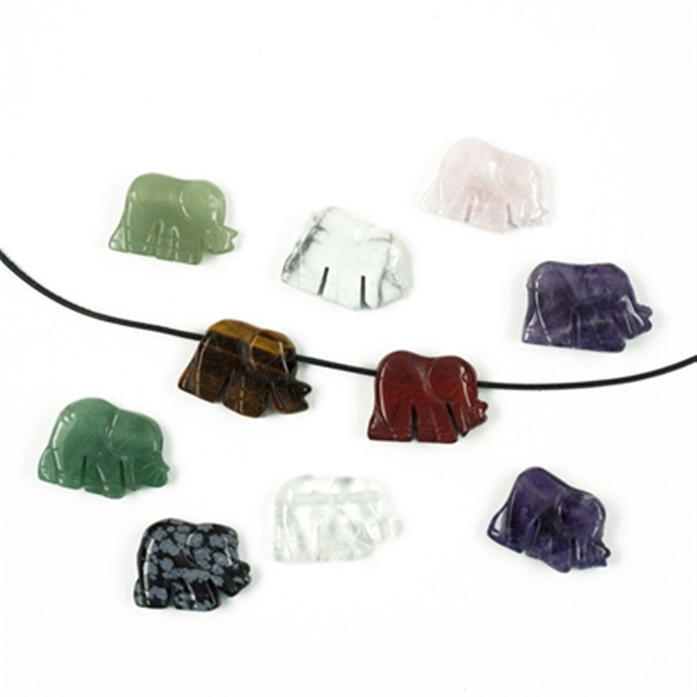 Elephant mixed stone types drilled, 2.5cm (10 pcs./ PU) | Marco Schreier