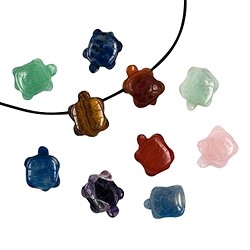 0400093533 Turtle mixed stone types drilled, 2.5cm (10 pcs./ PU) | Marco Schreier
