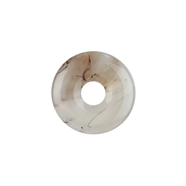 Ágata donut (gris), 30mm | piedras preciosas, piedras curativas y joyería