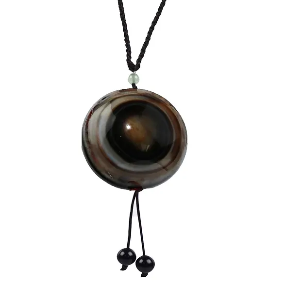 Amulet Shiva's Eye smooth, with insert in pouch | gems, healing stones & jewelry