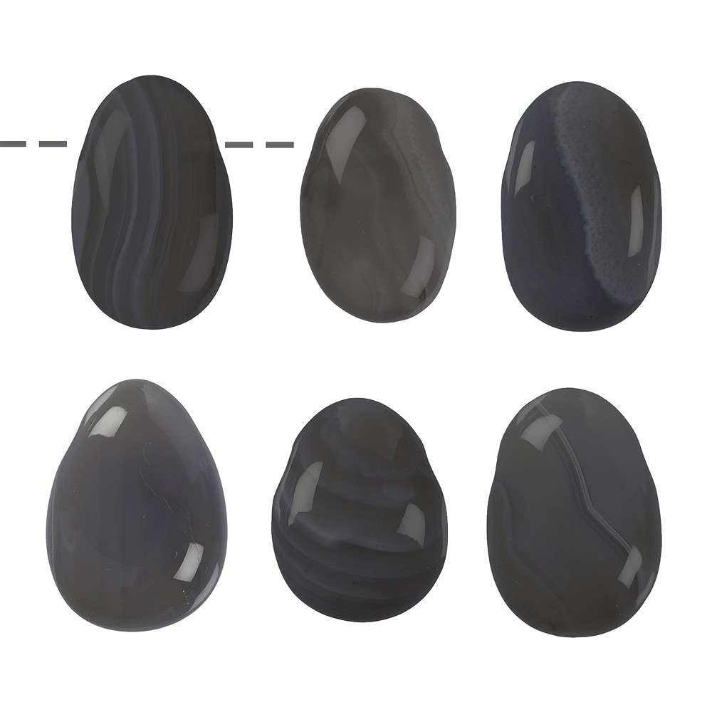 Trommelstein Achat (grau) gebohrt | Großhändler Edelsteine, Heilsteine & Schmuck